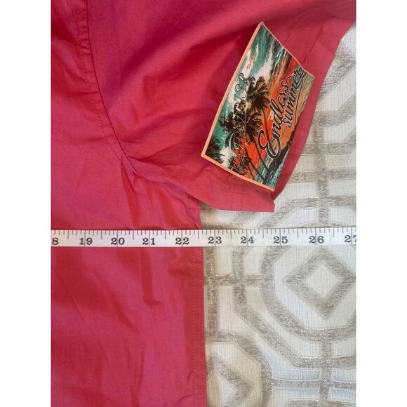 Free Planet Men's Button Up Shirt size L Faded Red Casual Short Sleeve Cotton‎ - Picture 3 of 8